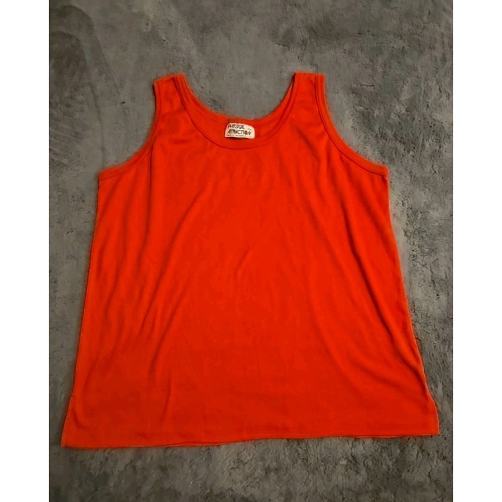 Vintage 90s Men's Physical Attraction Tank Top Red‎ L Single Stitch Made in USA